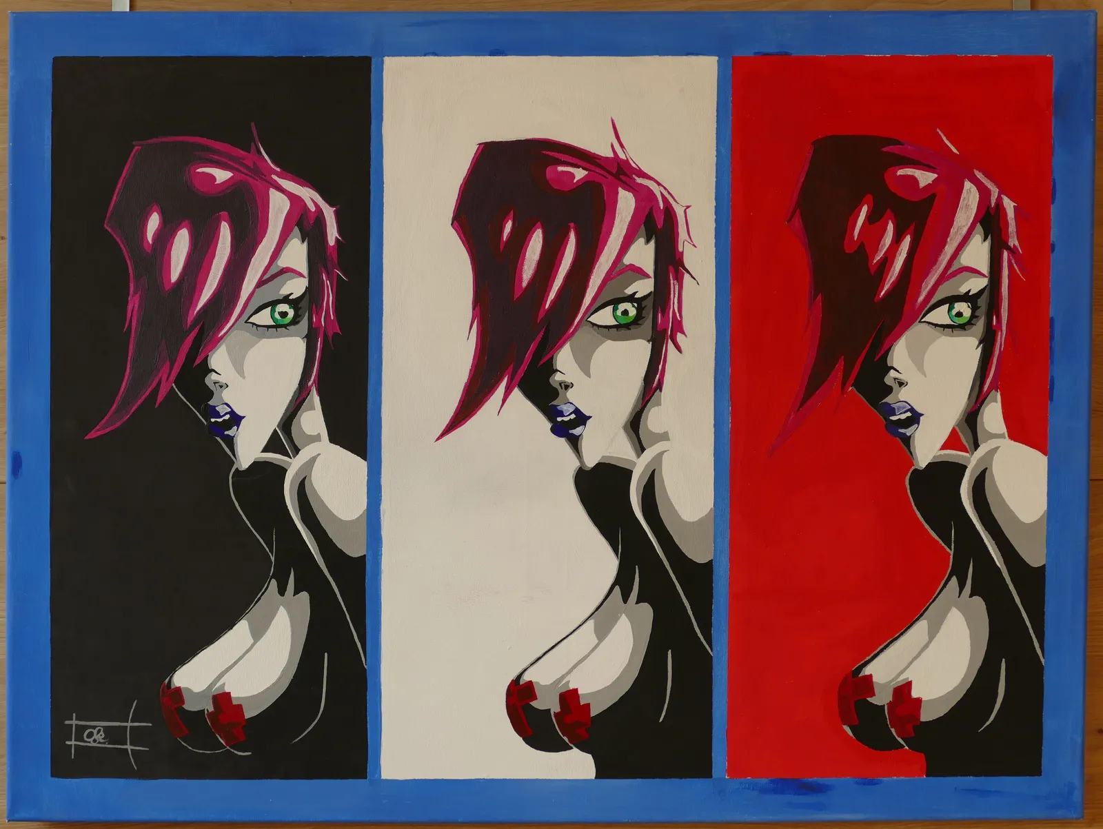 Acrylic on canvas.